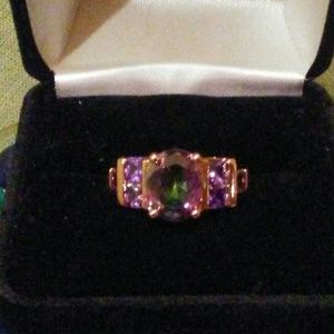 Eye Catching Rose Gold Over Sliver Ring NWOT